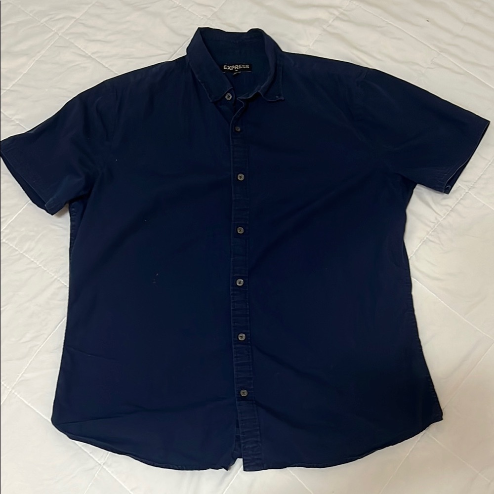Express Men's Navy Blue Shirt
